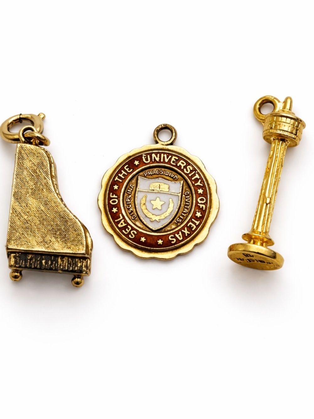 Vintage Texas Charm Lot UT Austin HemisFair 1968 Piano Gold Filled & Gold Tone